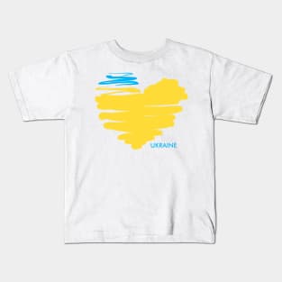 I love Ukraine, an anatomical heart in the colors of the flag. Kids T-Shirt